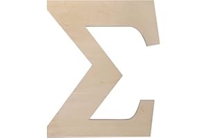 Focal20 Wooden Greek Letters, Unfinished 11 Inch Alphabet for DIY Crafts, Wood Letters Wooden Alphabets Letter Craft Pieces for DIY Display Decor (∑) 12 Inch