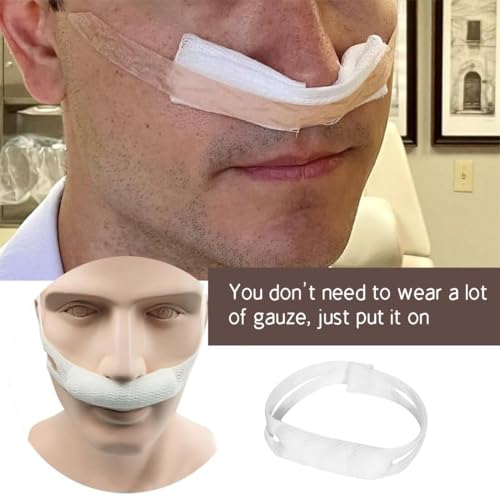 Nasal Surgery Recovery Bandages, 5-Pack White Elastic Nose Bandage, High Absorption Nasal Dressing Holders for Post-Surgery Care