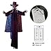 Hanging Animated Witch with LED Eyes and Spooky Sounds for Halloween Indoor Outdoor Decorations