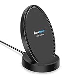 Fast Wireless Charger with Cooling Fan, 10W Dual-Coil Qi Certified Quick Wireless Charger Charging Pad Stand(No AC Adapter) for iPhone Xs Max iPhone 8 8 Plus Galaxy S9/S9 Plus Note 8/5 S8/S8 and More