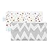 Bumkins Snack Bags, Reusable Fabric, Washable, Food Safe, BPA Free - Gray Chevron & Confetti (2-Pack) , 7x3.5 Inch (Pack of 2)