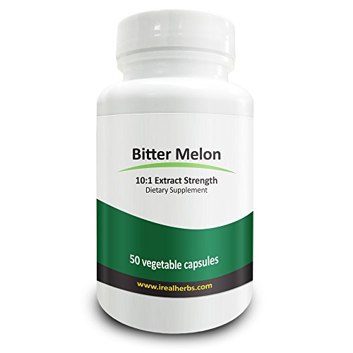 Real Herbs Bitter Melon Extract 10:1 750mg - Regulates Blood Sugar, Immune System and Respiratory Health Support - 50 Vegetarian Capsules by Real Herbs