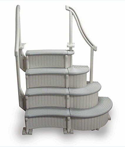 New 4-Step Above Ground Swimming Pool Curved Grand Entry System Steps Stairs