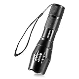 LED Flashlight, ZOETOUCH Super Bright Torch Lamp Zoomable T6 900LM Tactical Handheld Flashlight- Adjustable Focus- 5 Light Modes for Car Emergency, Outdoor Hiking, Fishing, Camping, Dog Walking