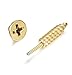 FUNRUN JEWELRY 4 Pairs Stainless Steel Punk Rock Womens Mens Screw Stud Earrings 4 Colors