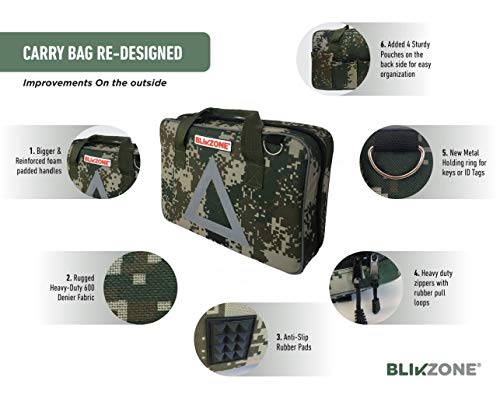 BLIKZONE Auto Roadside Assistance Car Kit Camo 81 Pc for Vehicle Emergency: Portable Air Compressor, Jumper Cables, Tire Repair Kit, Led Flash Light and All Essential Tools to Travel and Drive Safely