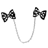 Evelots Black & White Bow Tie Polka Dot Sweater Clip, Cardigan Clip, Collar Clip