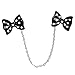 Evelots Black & White Bow Tie Polka Dot Sweater Clip,Cardigan Clip, Collar Clip