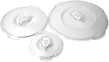 Vacuum Food Saver Container Lids, Air-tight Food Sealer Lids/ Universal Covers for 3.0" to 9.4" Diameter Containers, Set of 3