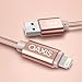 Lightning Cable, Oaxis Tech 1 pcs Rose Gold Nylon Braided Lightning to USB Cable 6.6ft/2M 8-Pin Lightning USB Charge Data Sync Cord for iPhone 6/6s/5/5S/5C/SE/Plus,iPad 4,iPad Air 1/2/Pro,iPad Mini