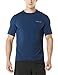 TSLA Men's (Pack of 1) FlexDri Short Sleeve T-Shirt Athletic Cool Running Top, Hyper Dri Set in(mts04) - Navy, Large.