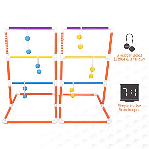 Harvil Premium Ladder Toss Game Set. Includes Golf Bolas, 2 Targets, and Carrying Case