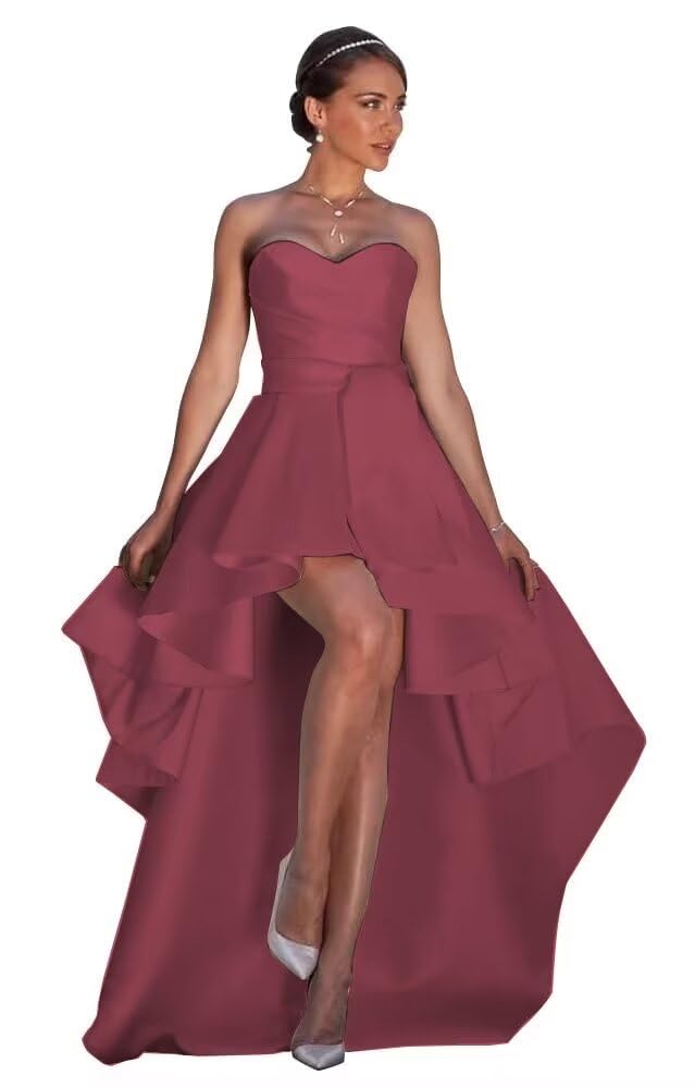 NLQ High Low Prom Dresses Sweetheart Strapless
