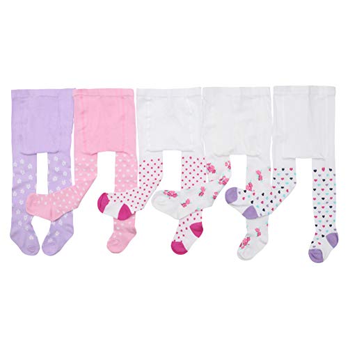 Ehdching 5-Pack Cute Cotton Cable Knit Pantyhose Legging Pant Tights for Toddler Baby Girls L(2-3 years)