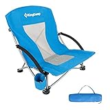 KingCamp Low Sling Beach Camping Concert Folding Chair, Low and High Mesh Back Two Versions