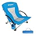 KingCamp Low Sling Beach Camping Concert Folding Chair, Low and High Mesh Back Two Versions
