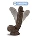 Eden Adult Sex Toy - Handcrafted Realistic Dildo with Suction Cup - 8.5 Inch Long - Flexible Lifelike Thick Dildo with Curved Shaft for G spot Clitoral Anal Stimulation - Women Men & Unisex - Brown