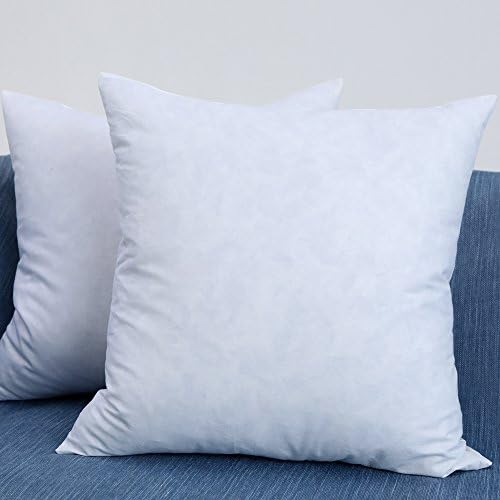 EHOMEBUY Set of 2, 18" x 18" Down and Feather Decorative Throw Pillow Inserts, 100% Cotton Fabric