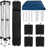 Flash Furniture 10x10 Blue Pop Up Canopy Tent with Sandbags & Wheeled Case view 8