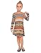 Arshiner Little Girls Long Sleeve Sundress Chevron Printed A-line Skater Christmas Dress