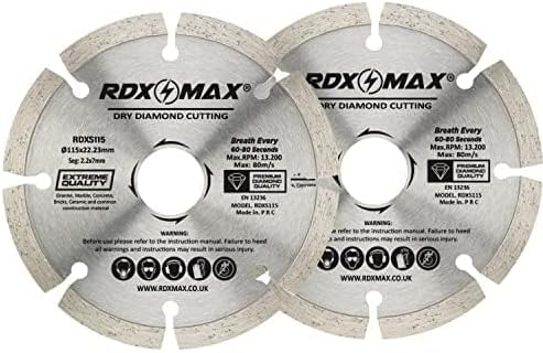RDXMAX 115mm Diamond Cutting Disc for Angle Grinder - Porcelain, Granite, Tile
