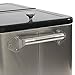 BELLEZE 80-Quart Portable Rolling Ice Chest Cooler Cart Patio Party Drink Ice, Stainless Steel