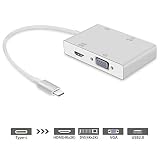 USB 3.1 Type C to HDMI Adapter, Topoint USB-C to HDMI DVI 4K VGA USB Adaptor Converter for 2016/2017/2018 MacBook/MacBook Pro, 2018 MacBook Air