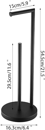 YUET Freestanding Toilet Paper Holder Steel 5 Roll Storage Black view 4