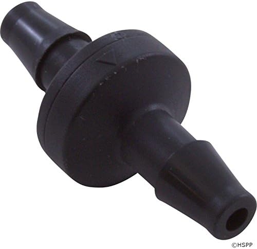 Check Valve, Ozone, AquaSunOzone, 1/4" Barb Kynar, Black