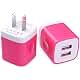 USB Wall Charger, FiveBox 2Pack Dual Port 2.1A Wall Charger Brick Base Adapter Charging Block Charger Cube Plug Charger Box for iPhone X/6/6S/7/8 Plus, iPad, Samsung, Android, LG, HTC, Nokia, Phone