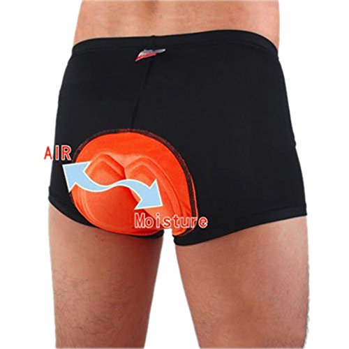 JNTworld Men Cycling shorts Black 3D Gel Padded Underwear High Air Permeability , L, Black