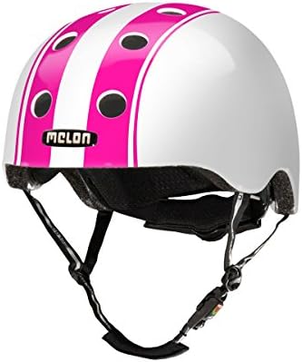 Melon Double Pink White Helmet, White/Pink, Glossy Finish, Large, 58 - 63cm / 22.75 - 25in Head Size