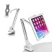 AboveTEK iPad Desk Mount, Multi-Angle Adjustable Tablet Clamp Holder, 360° Swivel Arm Aluminum Tablets Stand, Fits 4