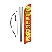 Welcome (red/smiley) 15ft Feather Banner Swooper Flag Kit - INCLUDES 15FT POLE KIT w/ GROUND SPIKE