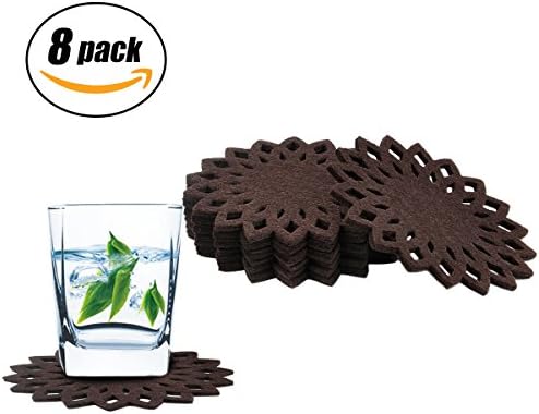 Drink Coasters,Absorbent Coasters for Drinks Furniture Set of 8 by Happydavid(HD003#Coffee)