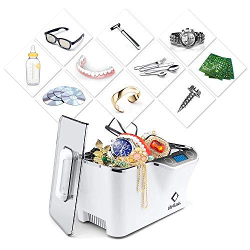 Professional Ultrasonic Jewelry Cleaner with Digital Timer for Eyeglasses Rings Coins