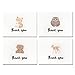 Cute Woodland Animal Thank You Cards and Gray Self Seal Envelopes 36 Pack - Opie's Paper Company