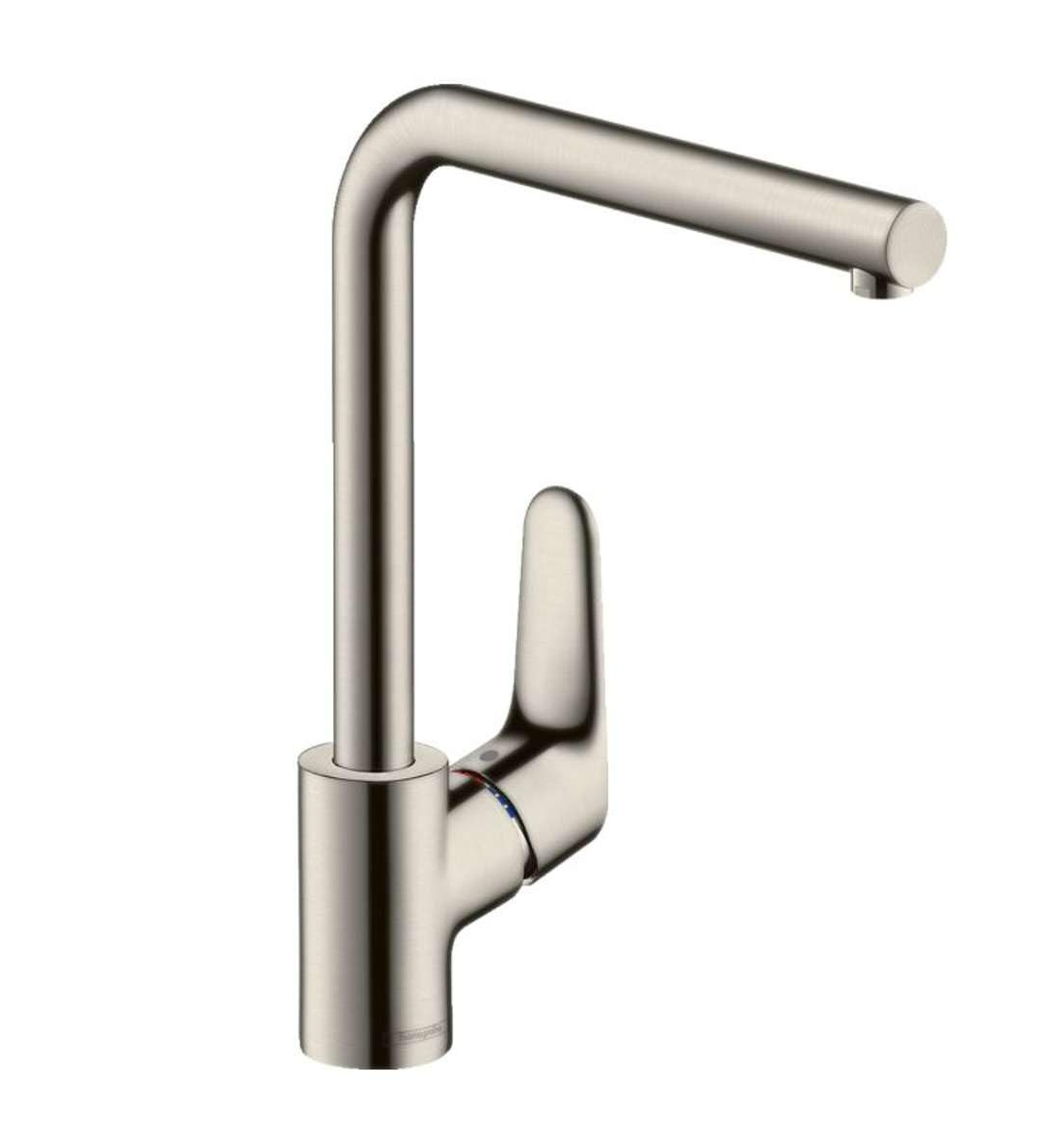 hansgrohe Focus kitchen tap 280 with selectable swivel range and L-spout, stainless steel optic 31817800