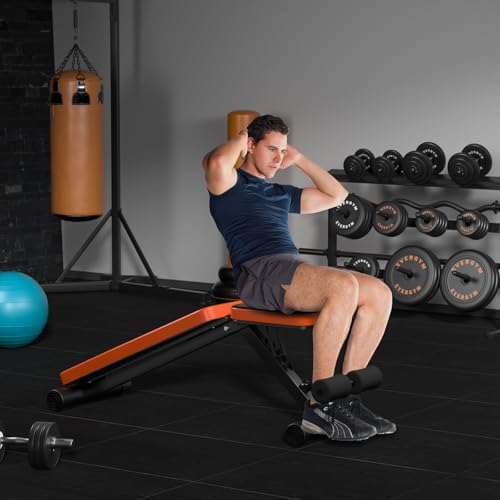 VENDUX Assembly-Free Workout Bench for Home Gym, Foldable Weight Bench Press, 660 LBS Stable Incline Decline Bench, Sit-Up Bench for Full Body Strength Training