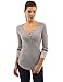 PattyBoutik Women's Textured Henley Color Block Raglan Shirt