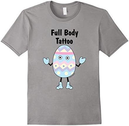 Mens Full Body Tattoo Funny Easter Egg T-Shirt Medium Slate