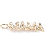 DanLingJewelry 10Pcs Word Mama Charms Brass Pave Cubic Zirconia Mother's Day Charms Love Mother Pendants for for Jewelry Making DIY
