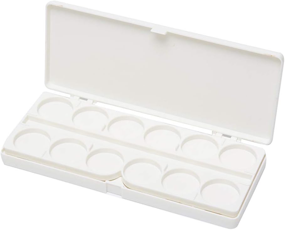 GloryMM Plastic Paint Palettes Folding Paint Tray Plastic Painting Pallet Rectangular Watercolor Palette Painting Tray for Painting Drawing,White