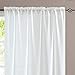 jinchan Privacy Semi Sheer White Curtains for Bedroom Casual Weave Window Curtains for Living Room Linen Drapes White Window Curtain 54 inch Long 2 Panels