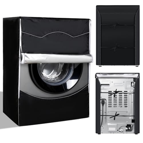 Cozary Funda Lavadora Exterior Impermeable, Fcubre Lavadora Oxford 420D con Cremallera, Protección UV Antipolvo Funda para Lavadora y Secadora 60x65x85 cm