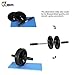JBM Abdominal Wheel Roller Abwheel Abroller Ab Core Trainer Equipment Dual Wheels Rubber Handle Anti Slip for Exercise Workout Gym Fitness Crossfit - 440lbs Capacity (Black-, 10” x 7” x 7”)