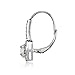 Sterling Silver Created White Opal and White Topaz Round Leverback Earrings