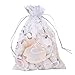 PH PandaHall 100pcs 5x7 Inch Heart Organza Bags Gift Bags White Jewelry Pouch Bags Sheer Drawstring Bags Wedding Favors Bag Candy for Valentine's Day Small Business Mother Festival Christmas