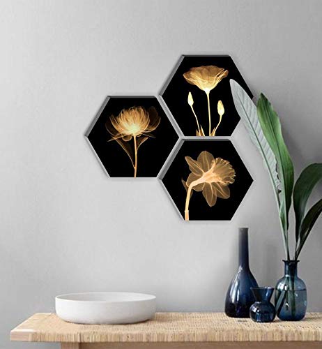 SAF UV Textured Hexagonal Flower Painting
