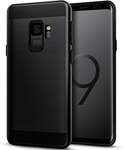 Galaxy S9 Case, Casgen Brushed Metal Design [Flexible &amp; Slim] Heavy Duty Protection Dual Layer Armor Cover,Anti Slip [Shock Absorption] Case for Samsung Galaxy S9-2018 A